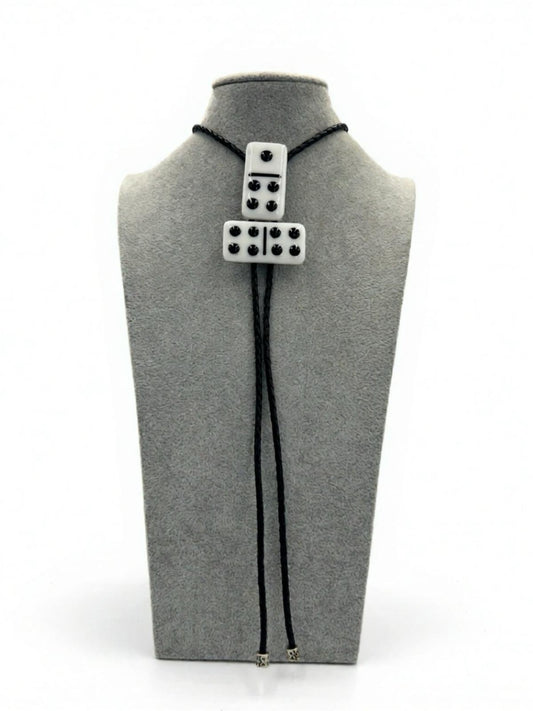 White/Black 2-D Bolo Tie