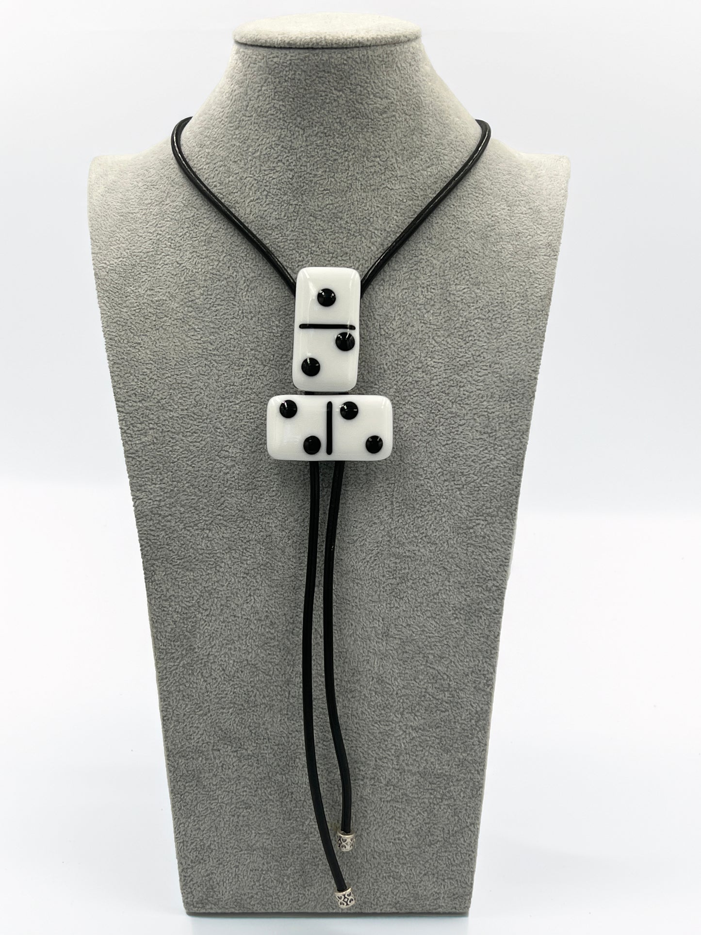White/Black 2-D Bolo Tie