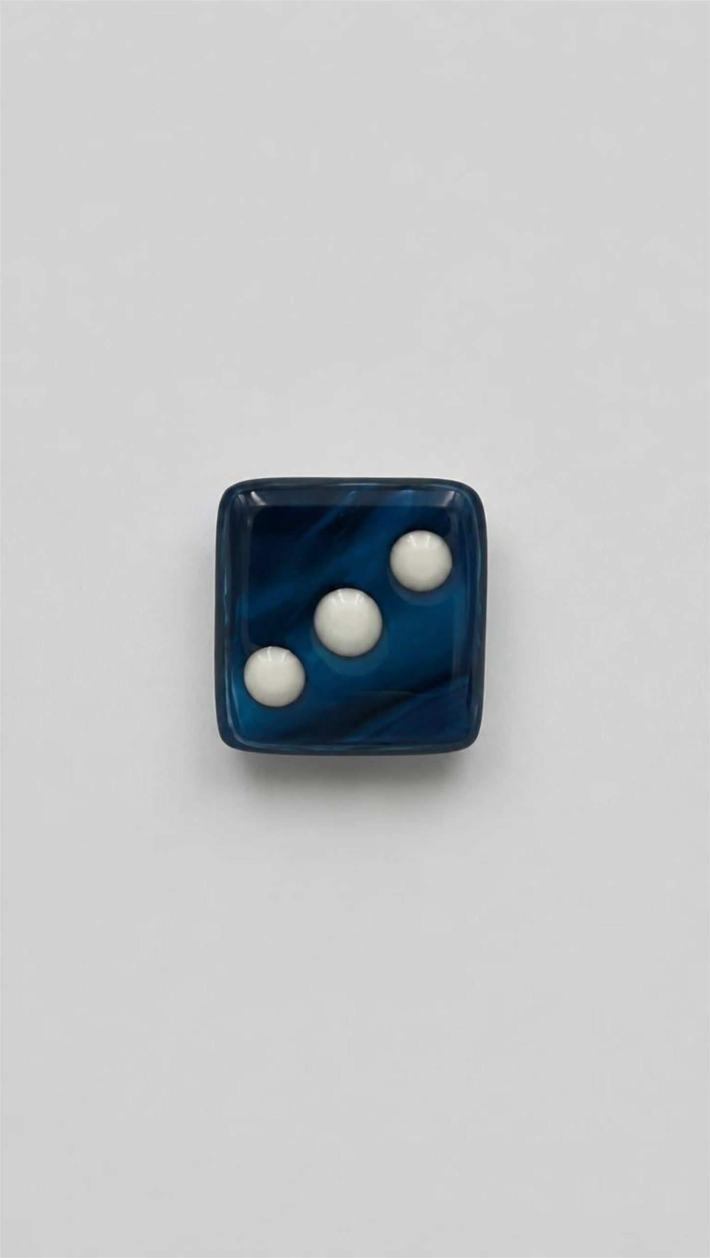 Copper/Blue Fused Glass Adjustable Number Ring with White Details