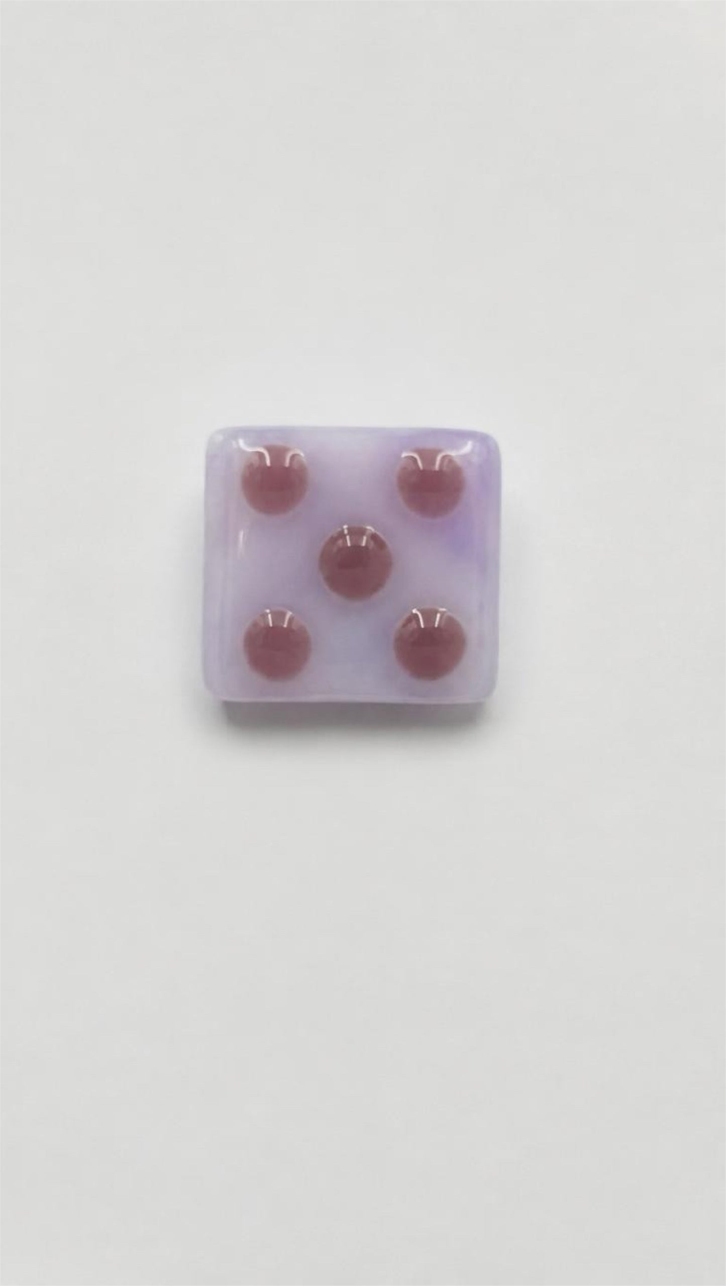 Pink/Lavender Mix Fused Glass Adjustable Number Ring with Lilac Details