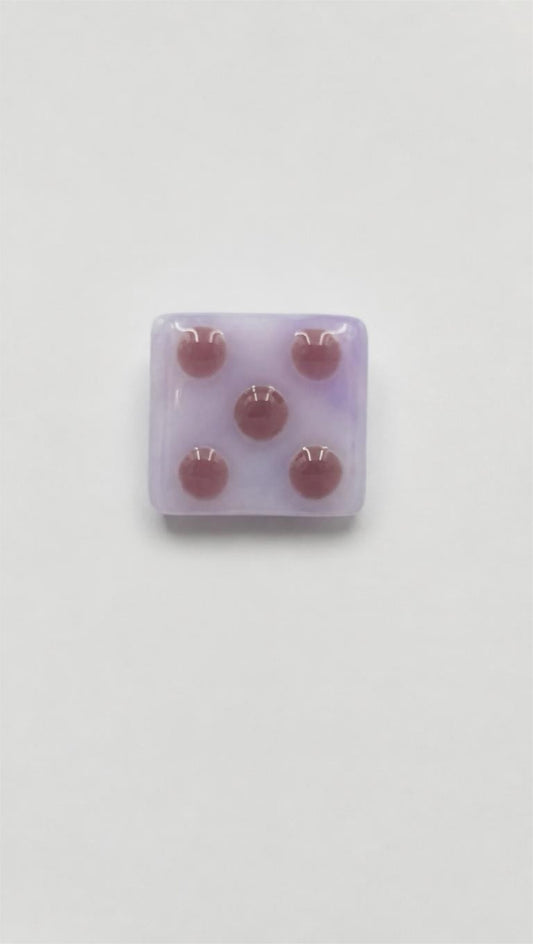 Pink/Lavender Mix Fused Glass Adjustable Number Ring with Lilac Details