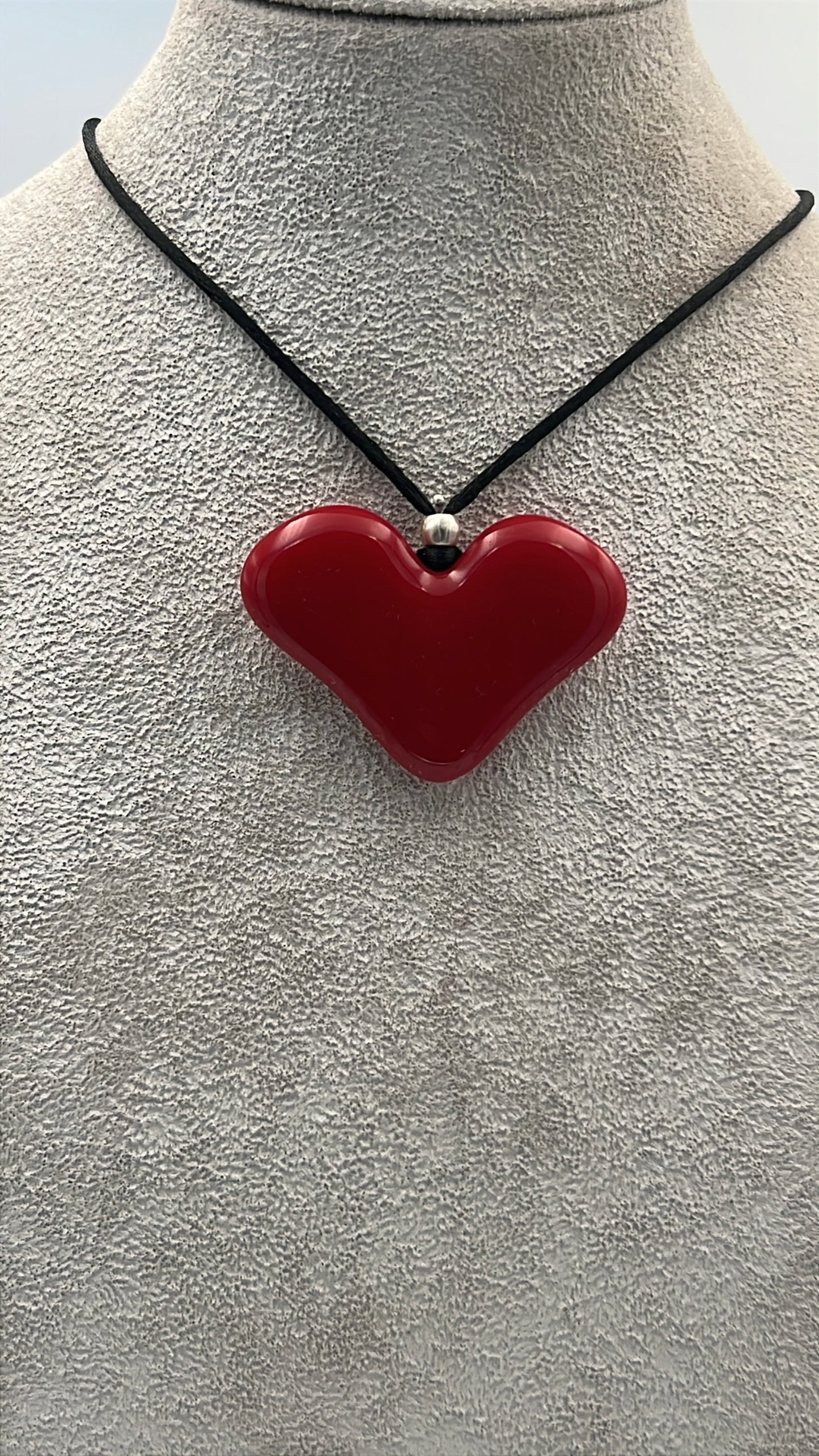 Red Glass Heart Pendant