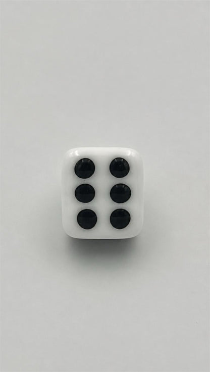White Glass Fused Adjustable Number Ring with Black Details