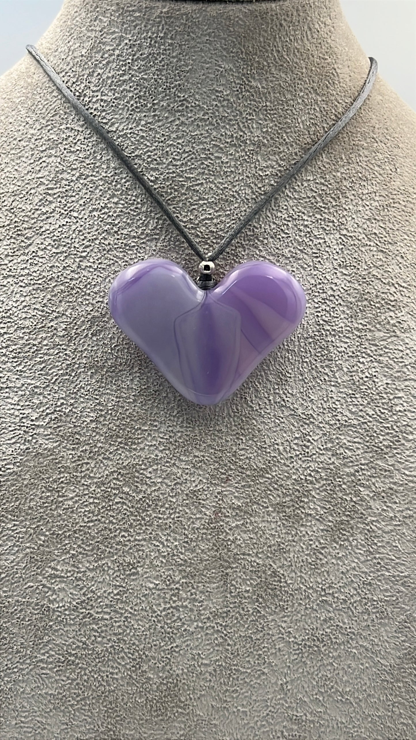 Lavender/White Mix Heart Pendant